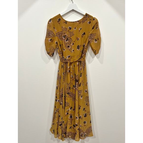 Free People Bonnie Keyhole Butterfly Print Midi Dress - Picture 9 of 14